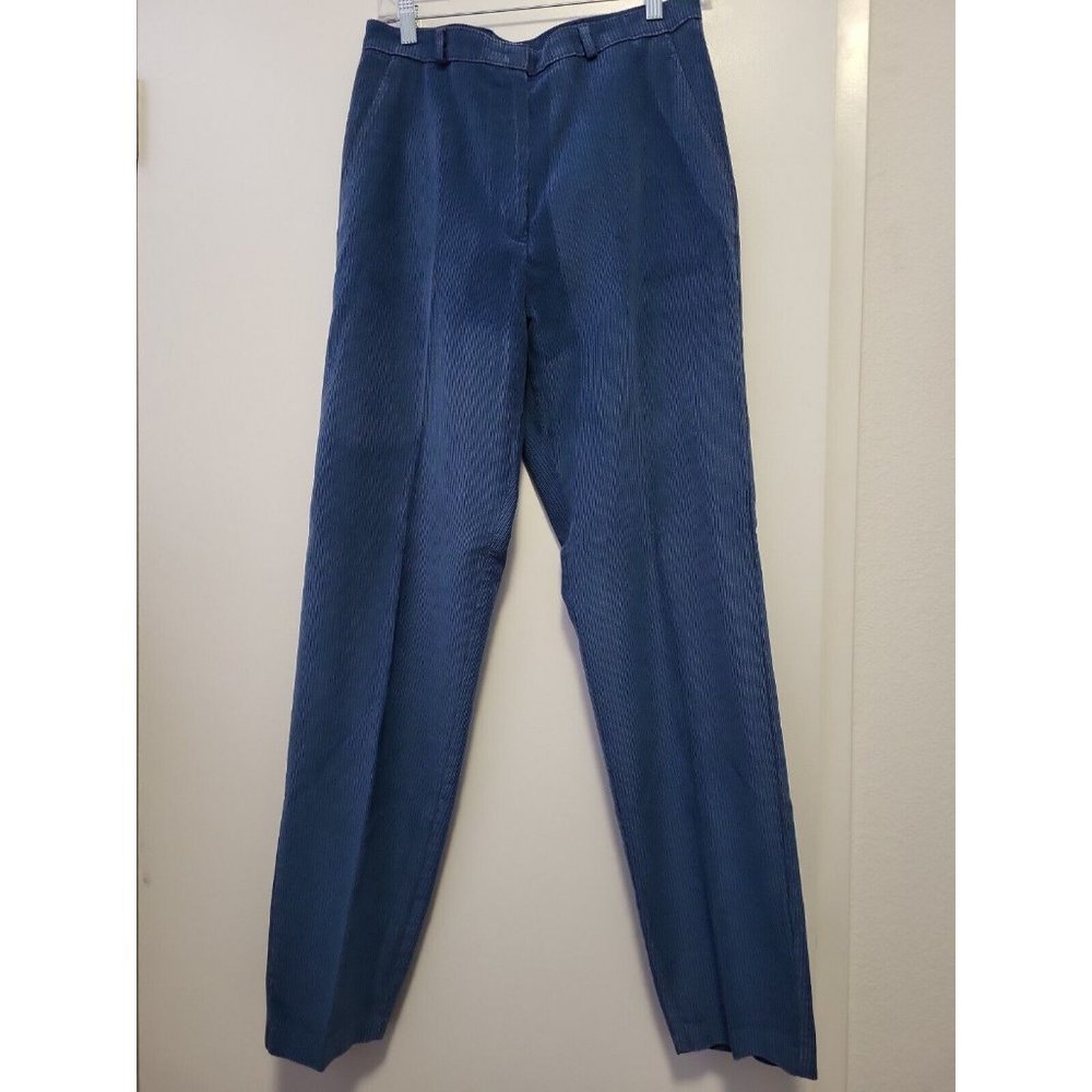 Vintage 80s Wrangler Teal Green Blue Corduroy High Waist Misses Pants Size 14